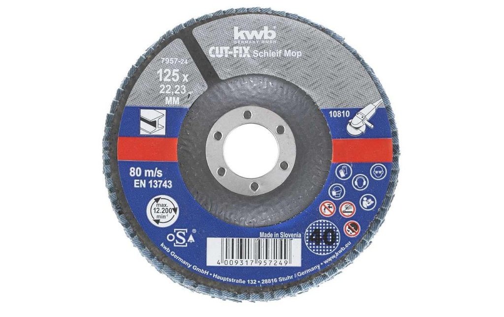 kwb Disque abrasif Métal 125 mm K40
