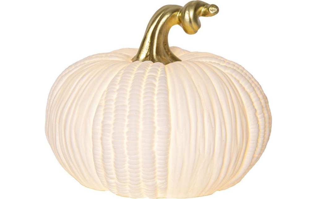Star Trading Décoration en céramique Citrouille 17 cm, Blanc