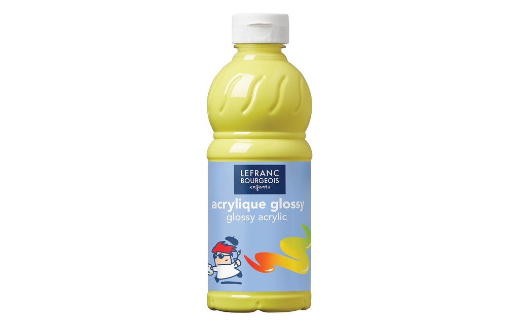 LEFRANC Peinture acrylique Glossy 500 ml, jaune citron