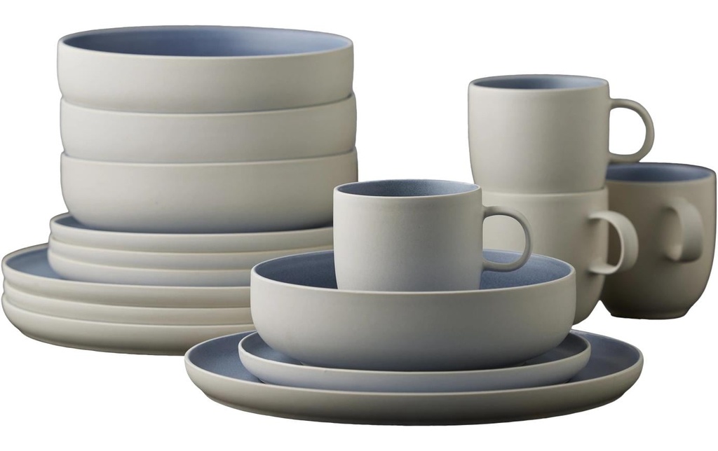 Studio Round Set d’assiettes North 16 pièces, Bleu