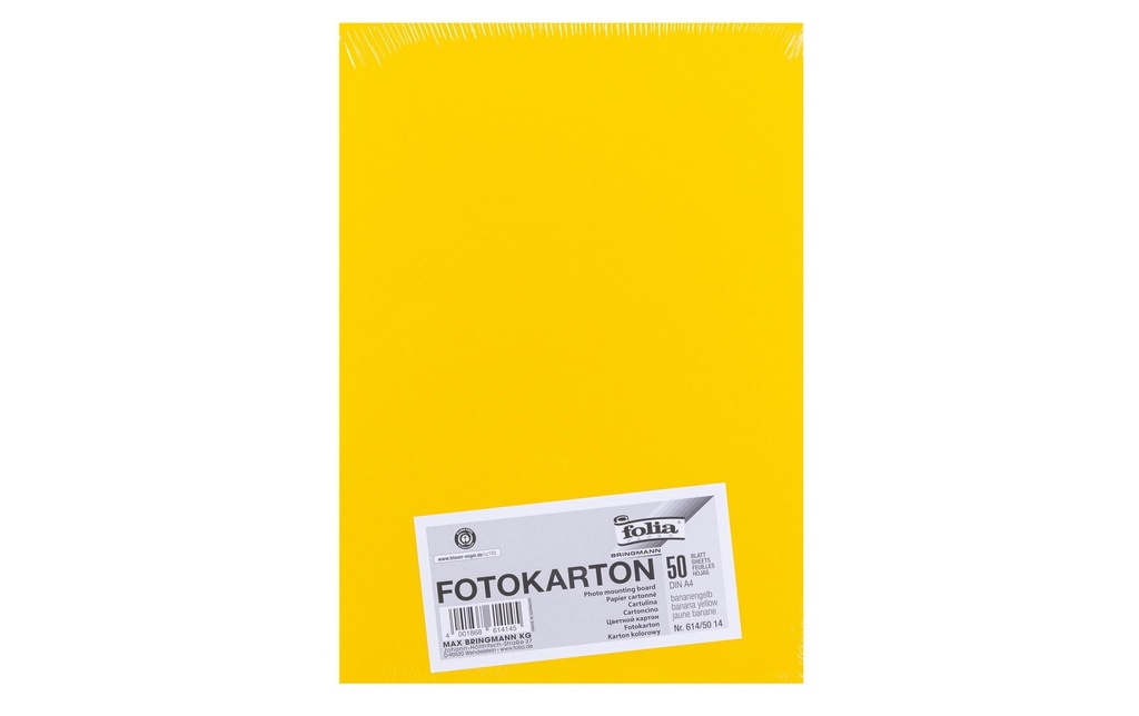 Folia Papier cartonné A4, 300 g/m², 50 feuilles, jaune banane