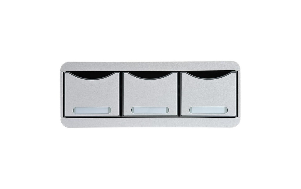 Exacompta Boîte à tiroirs Toolbox Maxi 3 tiroirs, gris clair