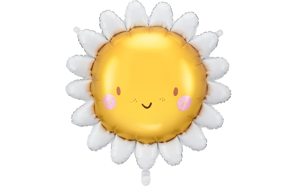 Partydeco Ballon en aluminium Soleil 90 cm, Jaune