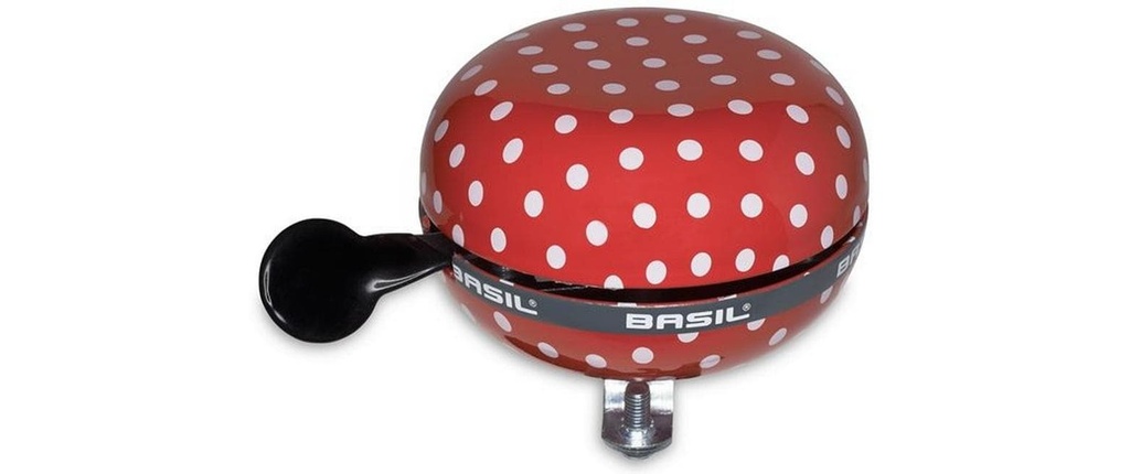 BASIL Sonnette de vélo Big Bell Polkadot, rouge/blanc