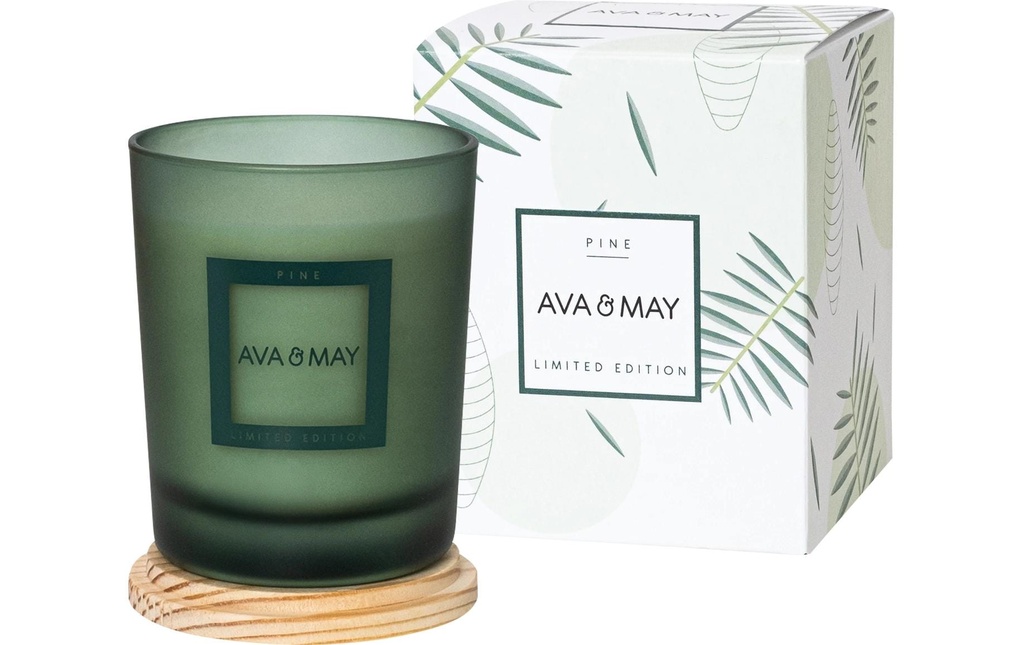 AVA & MAY Bougie parfumée Du pin, Vert