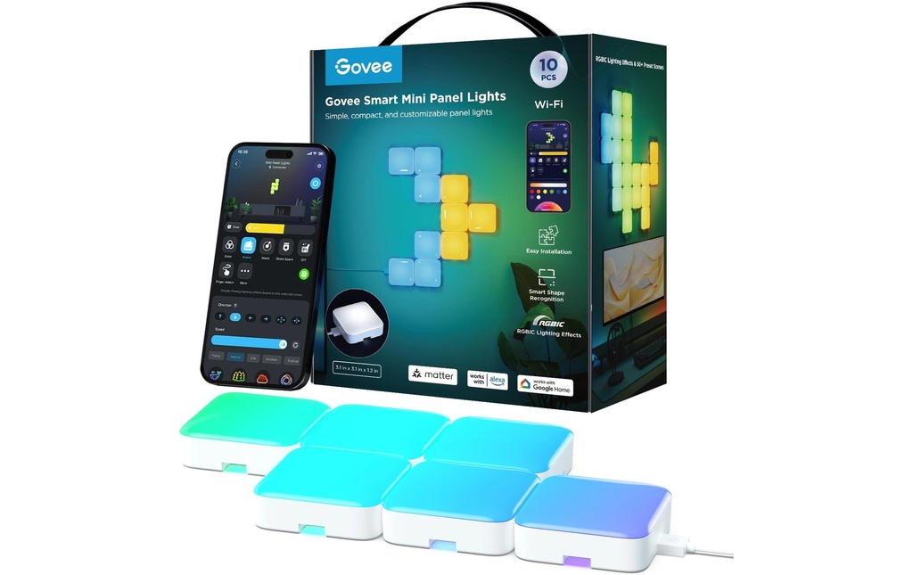 Govee Mini panneaux lumineux Couleurs de segment RGBIC