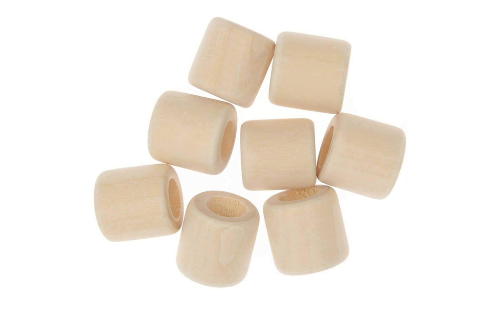 Rico Design Billes de bois Macramé Nature, 8 pièces