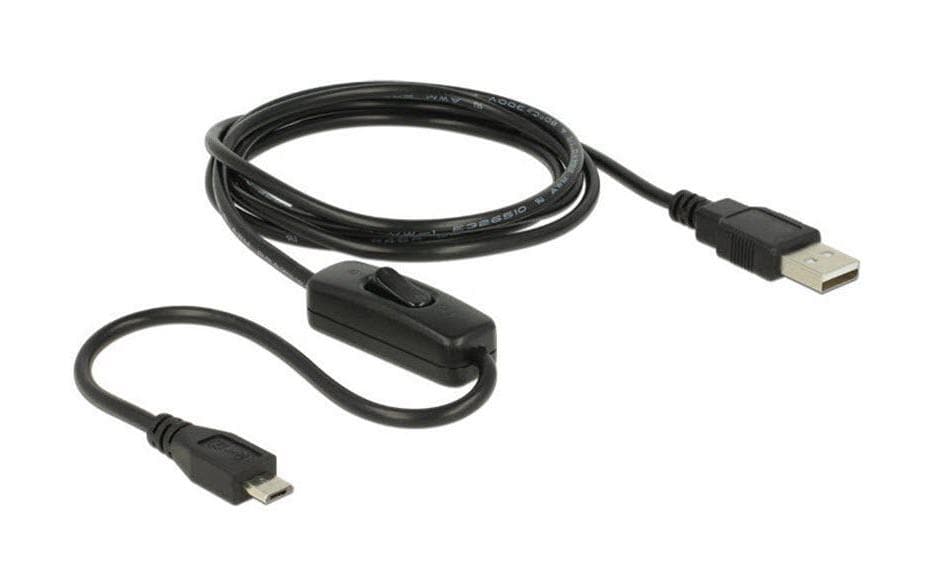 Delock Câble électrique USB 2.0 avec interrupteur USB-A - Micro-USB B 1.5 m