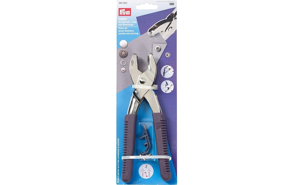 Prym Pince vario 19,5 cm, avec des outils de poinçonnage