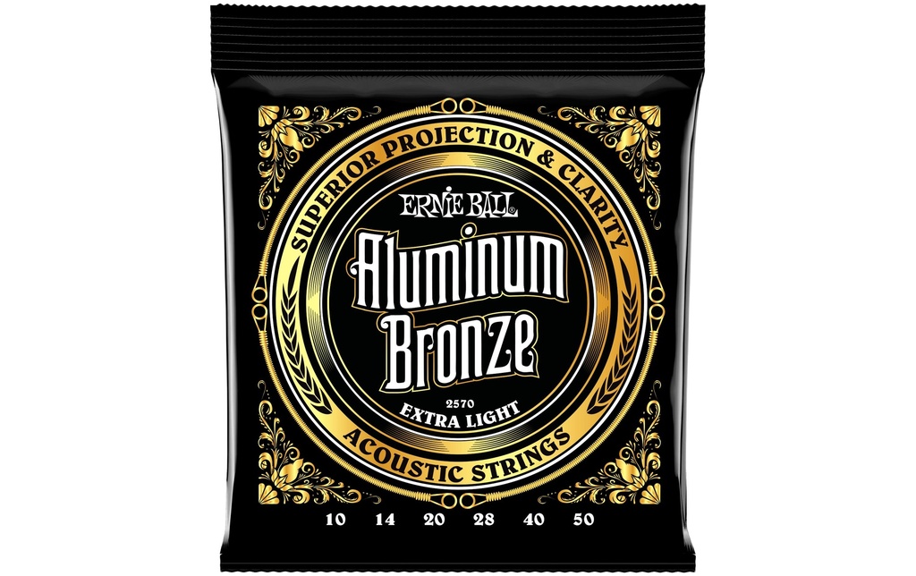 Ernie Ball Cordes de guitare 2570 Aluminum Bronze – Extra Light 10-50