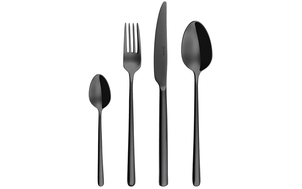 Sola Kits de couverts Calgary PVD 24-parties, Noir mat