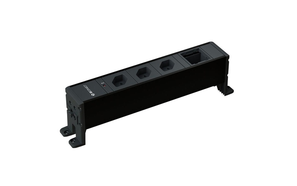max connect Ciabatta di alimentazione CUBO 3x T13, module vide Noir