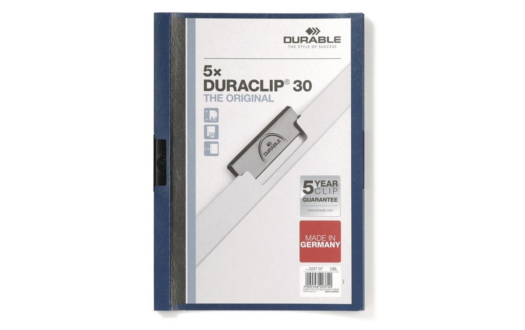 DURABLE Chemises à clip Duraclip 30 A4 5 x Bleu