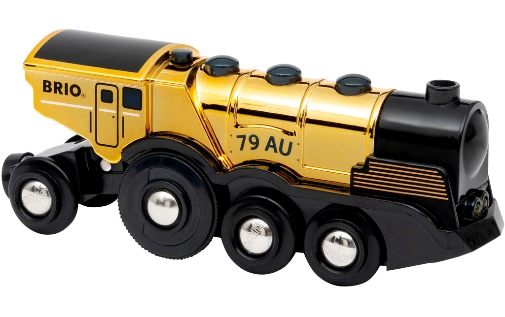BRIO Chemin de fer Locomotive à piles en or avec lumière et son