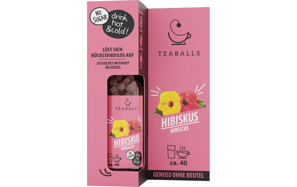 TEABALLS Teaballs Hibiscus Black Selection environ 40 tasses