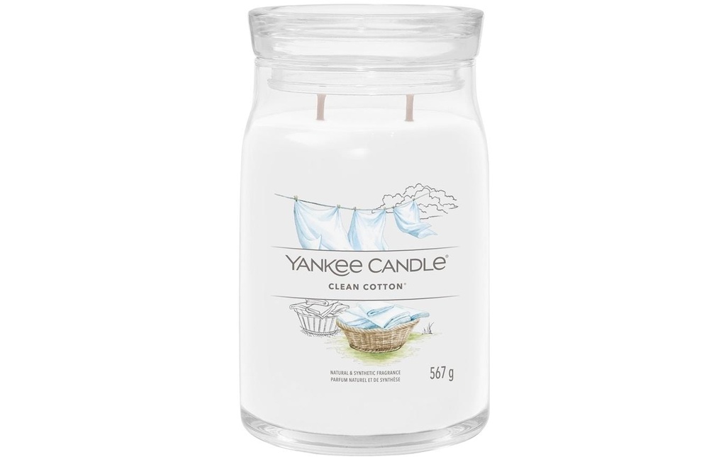 Yankee Candle Signature Bougie parfumée Clean Cotton Signature Large Jar