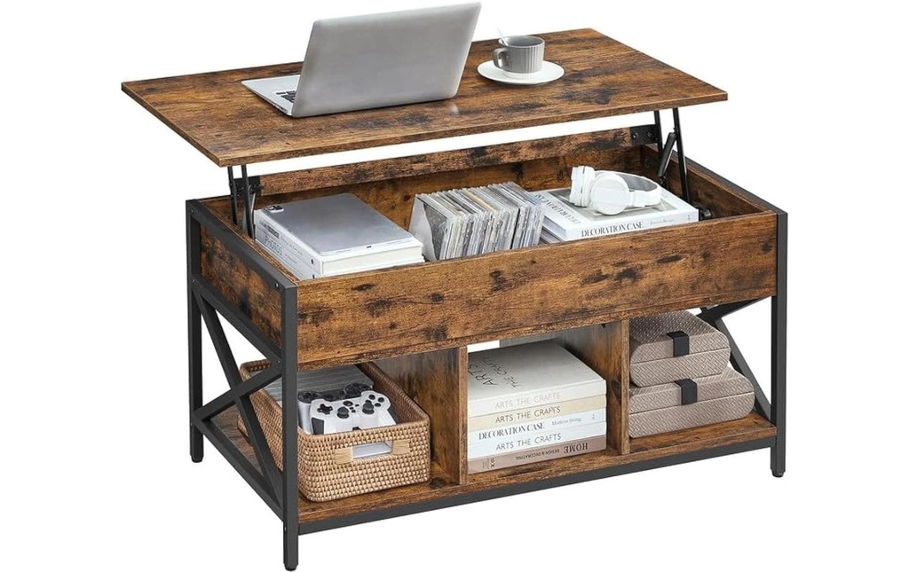 VASAGLE Table basse Industriel 50 x 49 cm, Noir