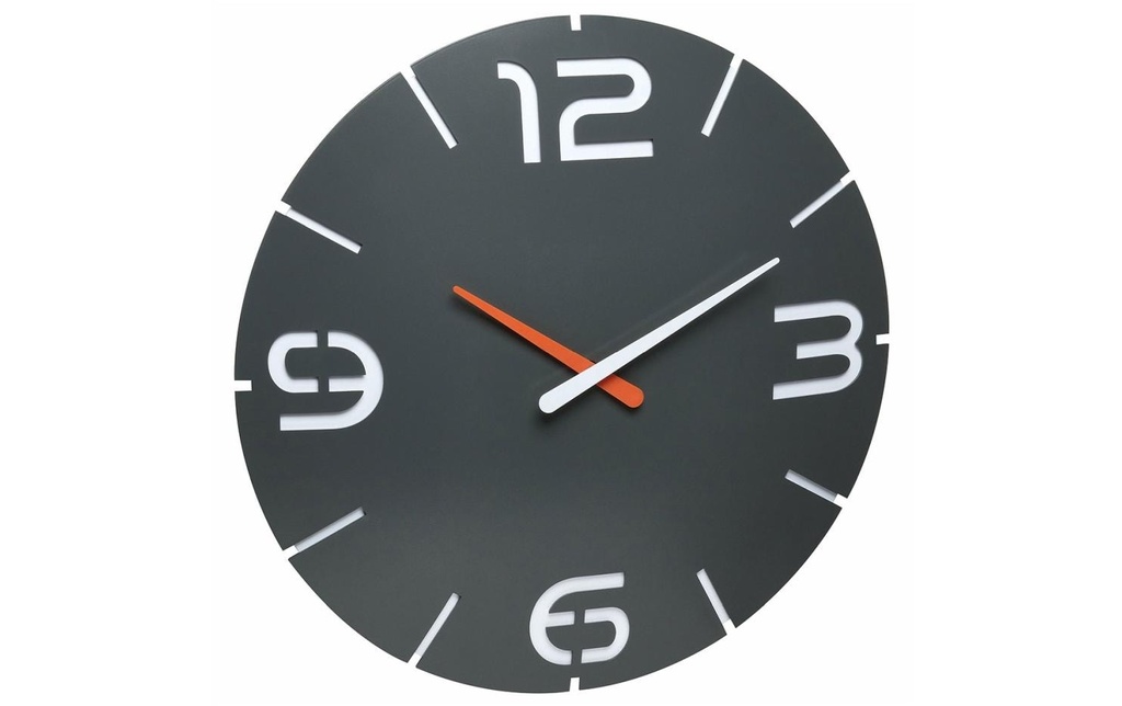 TFA Dostmann Horloge murale radio Contour Anthracite, Ø 35 cm