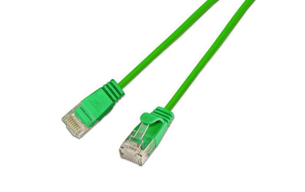 SLIM Câble de raccordement KAT6 Light, rond, U/UTP, Ø 2,8 mm, vert