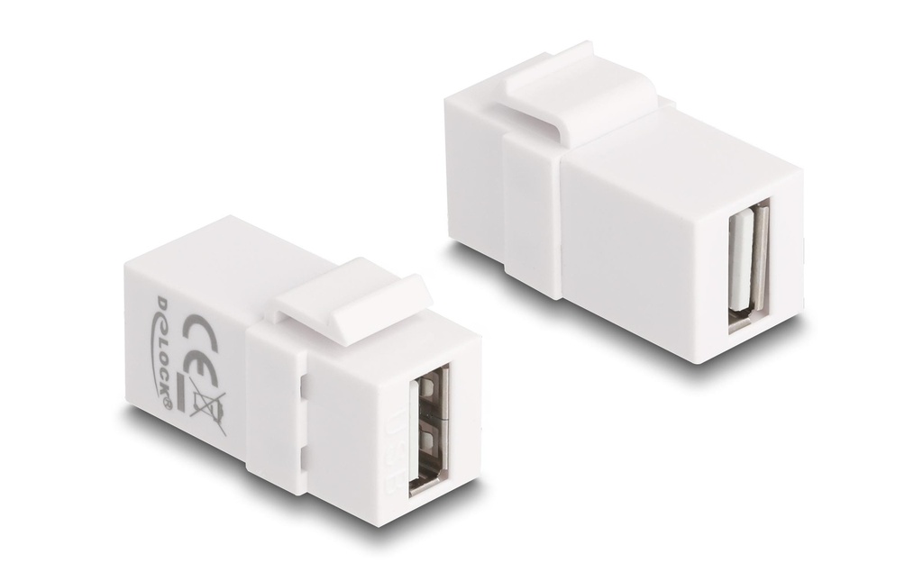 Delock Module Keystone USB 2.0 A Blanc