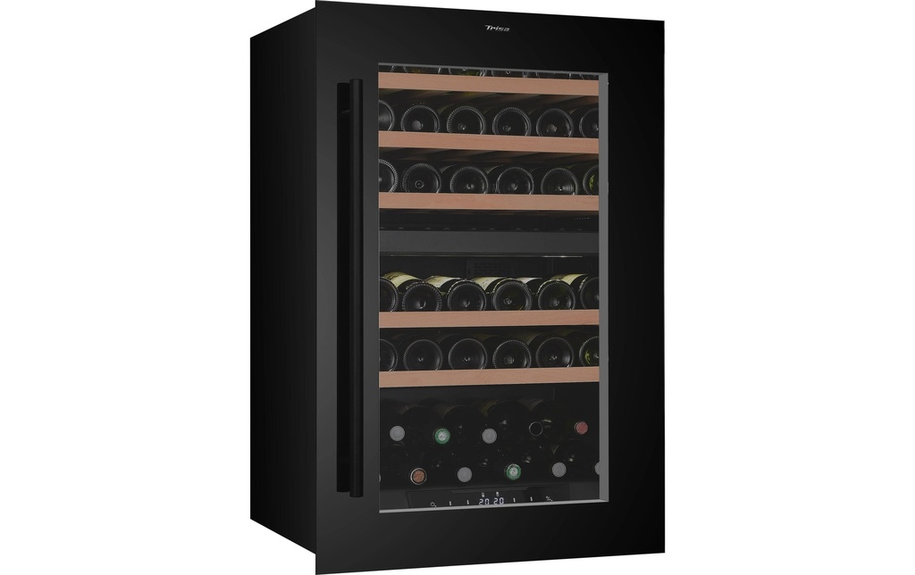 Trisa Refroidisseur à vin encastré Dual Zone Noir, Droite