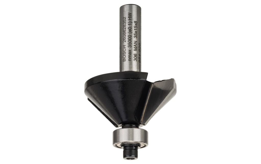Bosch Professional Fraise à chanfrein B: 11 mm, L: 15 mm, G: 56 mm, 45°.