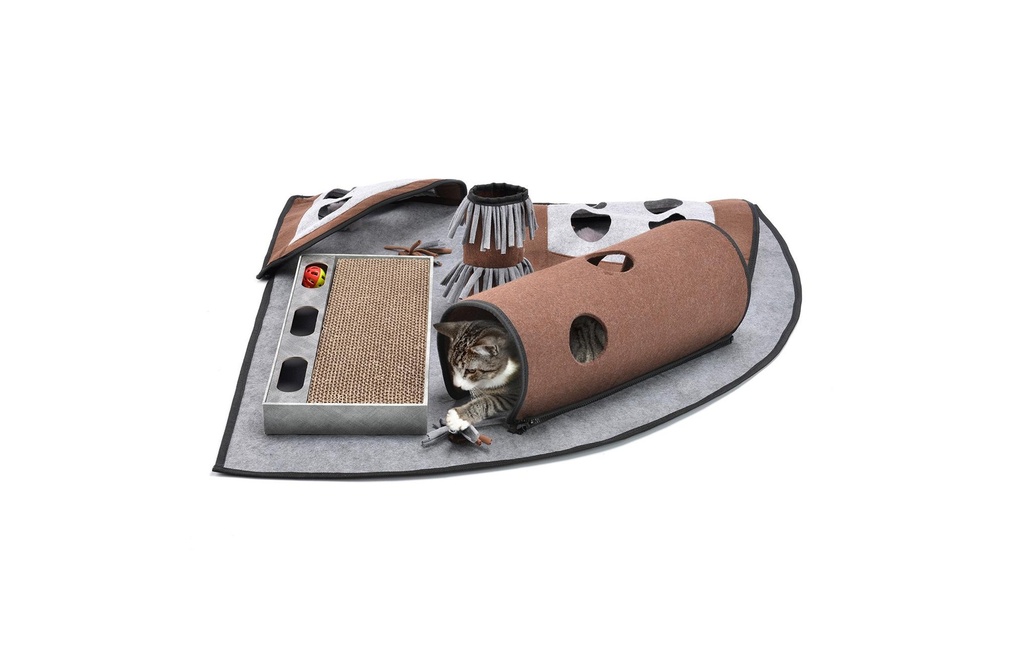 CanadianCat Jouet pour chat Tapis d'activités Calvin, 90 x 90 x 20 cm