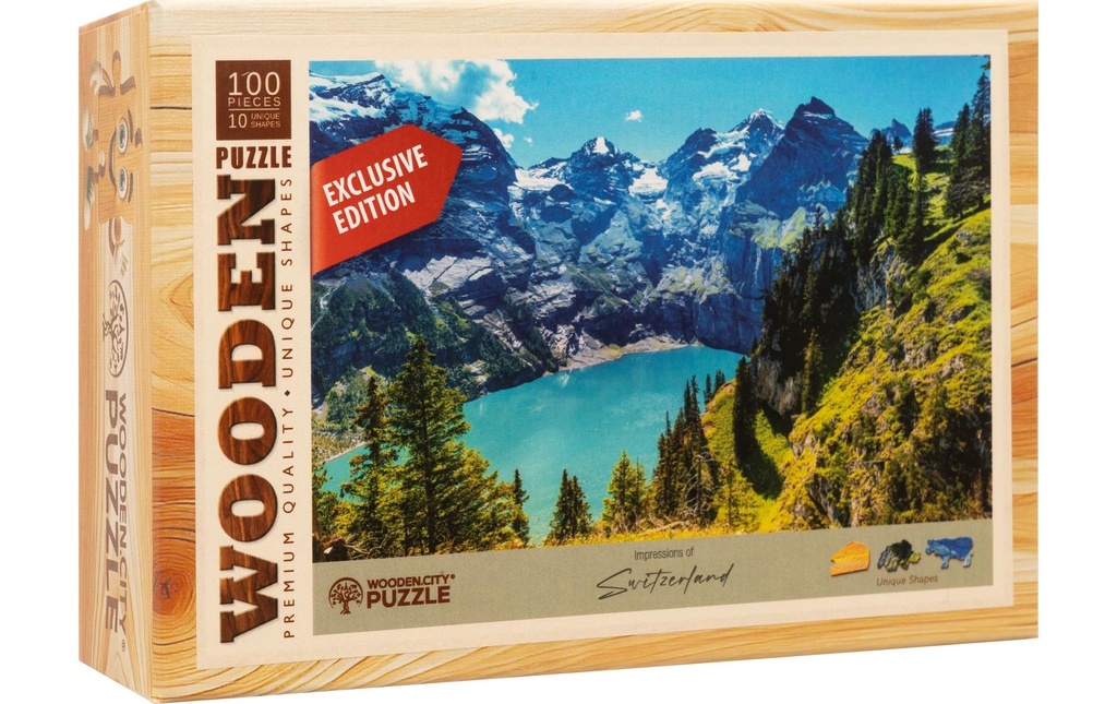 Wooden City Puzzle en bois Lac d'Oeschinen 100 pièces