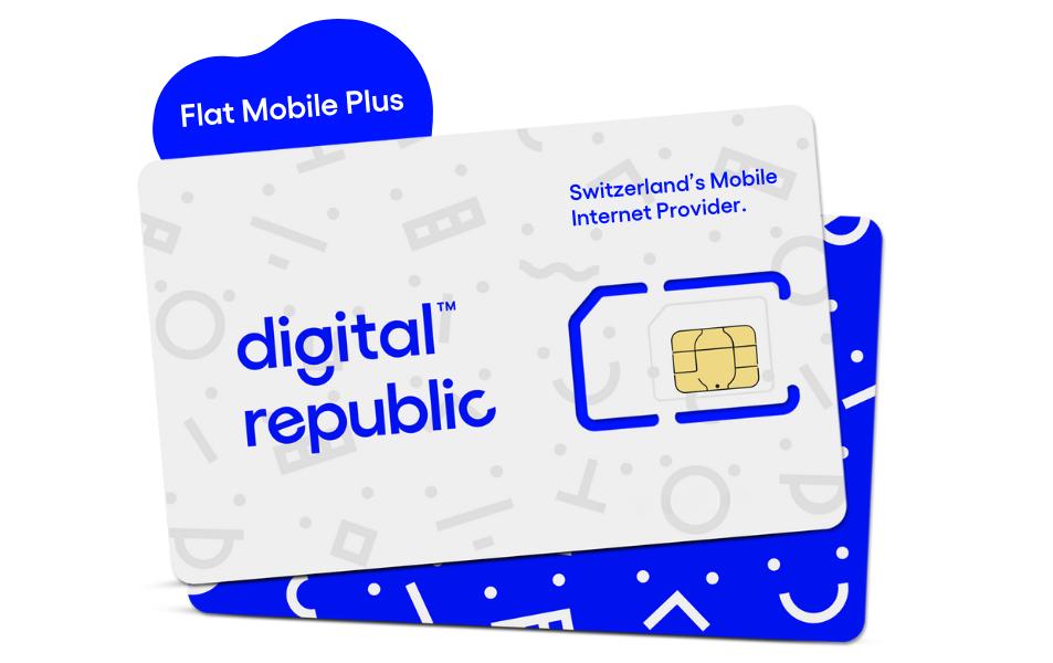 Digital Republic Carte SIM Flat Mobile Plus 365 Tg. CH 144 GB EU/USA/UK