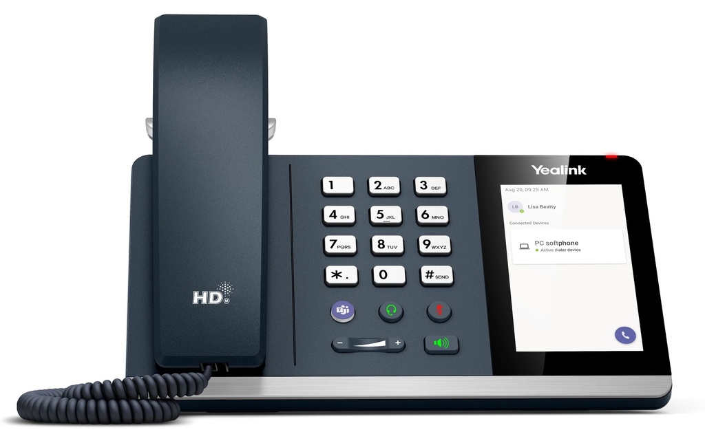 Yealink Téléphone de bureau MP45 Teams Edition Gris/Noir