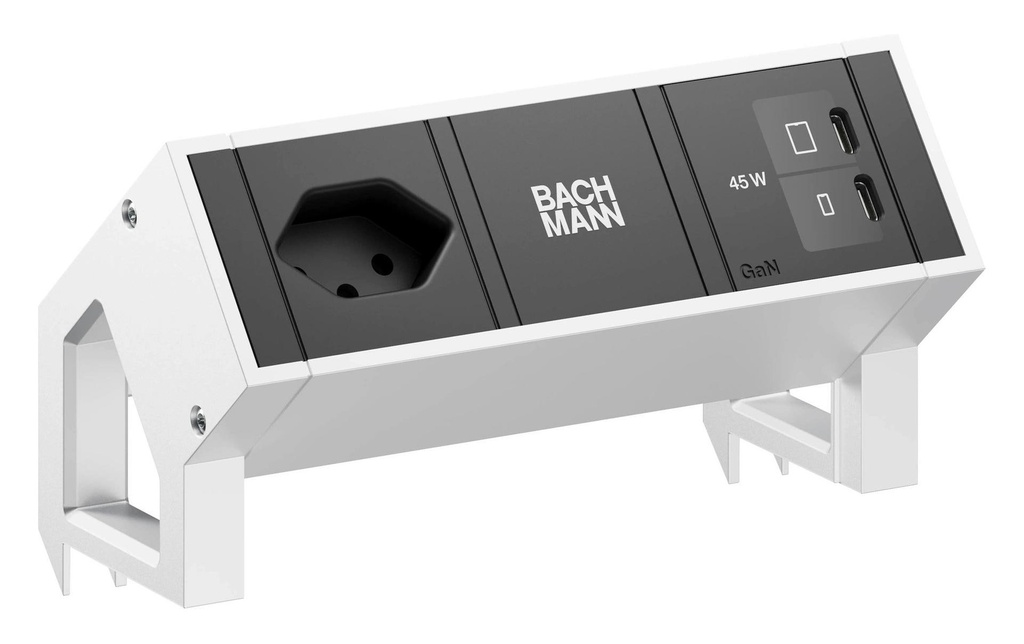 Bachmann Bloc multiprises de table DESK2 1xT13 1xUSB C/C 45W 0.2m INOX