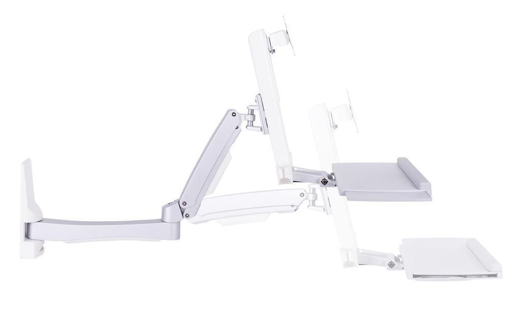 Multibrackets Supports de table Arm single Extended 4368 jusqu'à 8 kg - Blanc