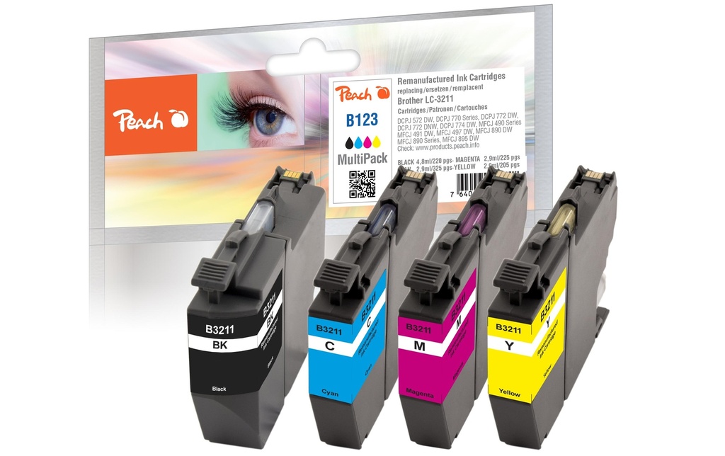 Peach Encre Brother LC-3211 Multi-Pack noir/Cyan/Magenta/Yellow