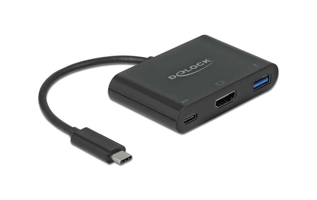 Delock Multiadaptateur USB Type-C – HDMI, USB3.0-A, USB-C-PD noir