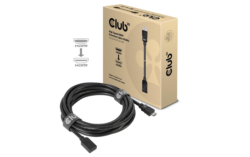 Club 3D Câble d'extension HDMI haute vitesse 5 m