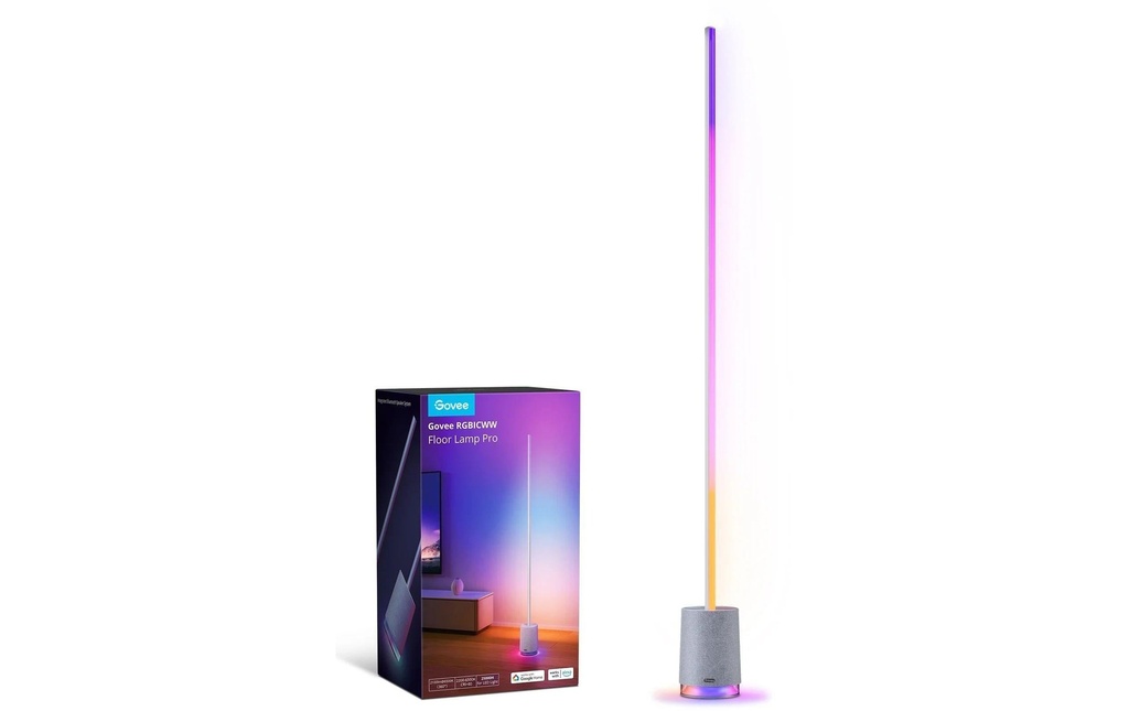 Govee Lyra RGBICWW Lampadaire d'angle avec haut-parleur, gris
