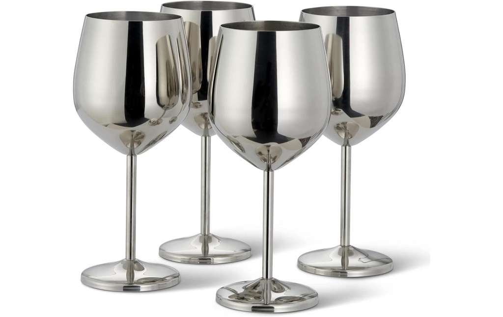 Oak & Steel Service de verres à vin 500 ml, 4 Pièce/s, Argenté
