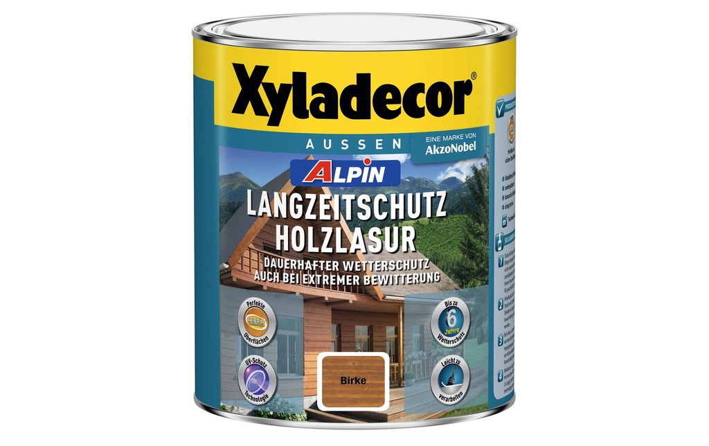Xyladecor Lasure pour bois Alpin protection longue durée, Bouleau, 1 L