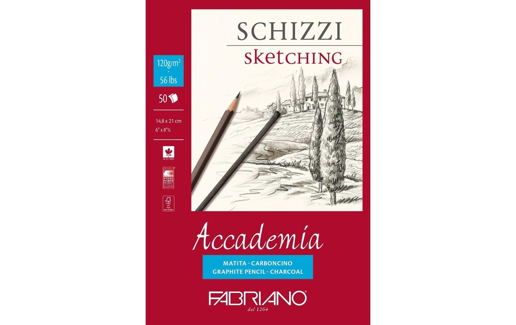 Fabriano Carnet de dessin Sketching A5, 50 feuilles