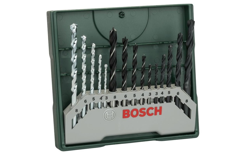 Bosch Kits de forets Mini-X-Line Mixed, 15 pièces