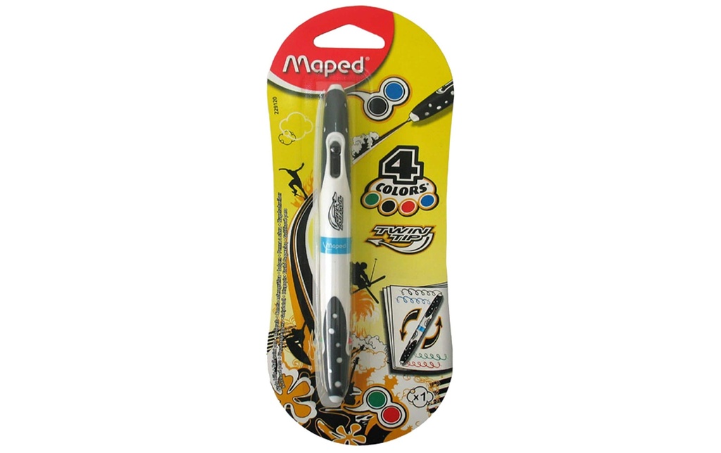 maped Stylo bille Twin Tip 4 couleurs