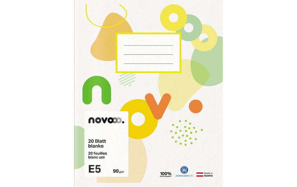novooo. Cahier d'école E5, vierge 90g 20 Pièce/s