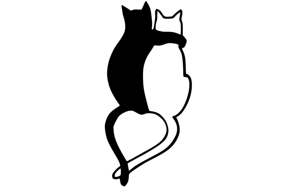 Wallxpert Décoration de mur Love Cats 33 x 70 cm