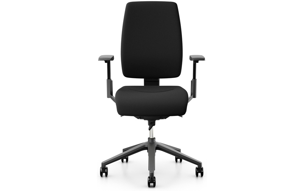 Giroflex Chaise de bureau 68 avec dossier rembourré et accoudoirs, noir