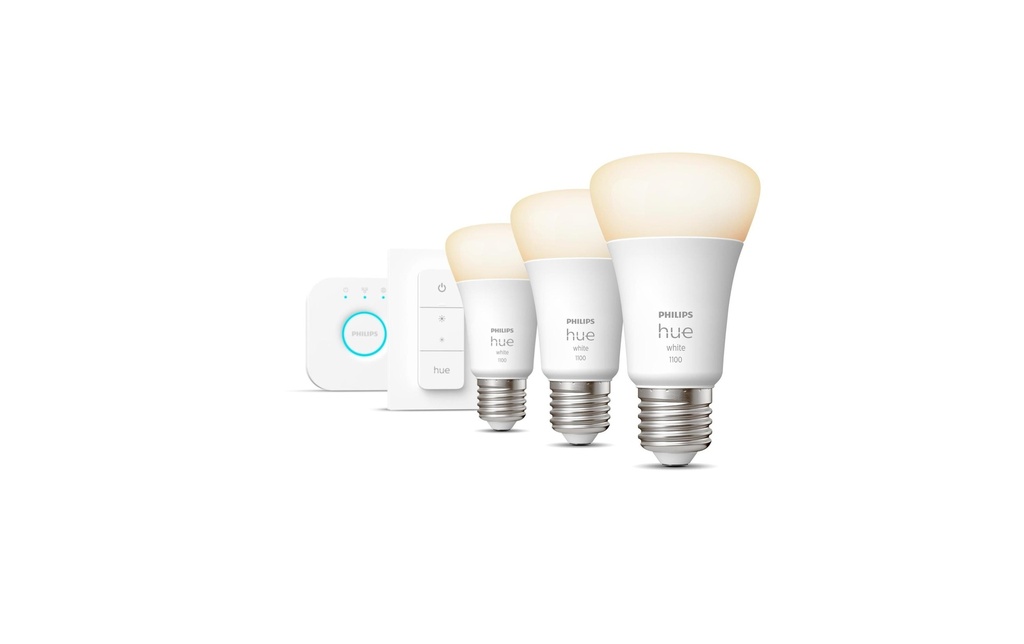 Philips Hue Kits de démarrage White E27 Set de 3 starters + variateur 1055 lm