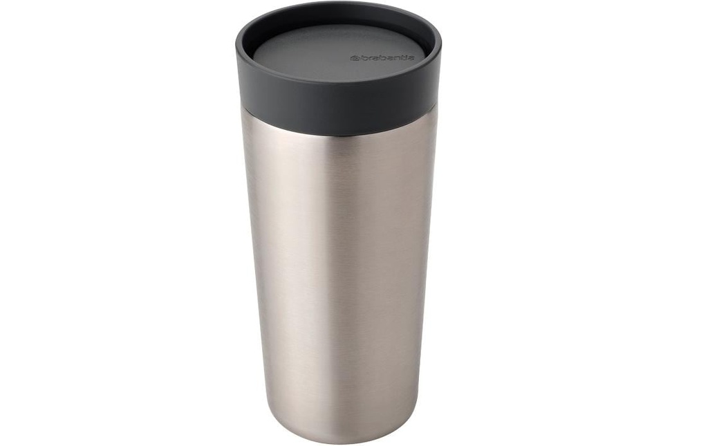 Brabantia Gobelet isotherme Make & Take 360 ml, Argenté/Gris foncé