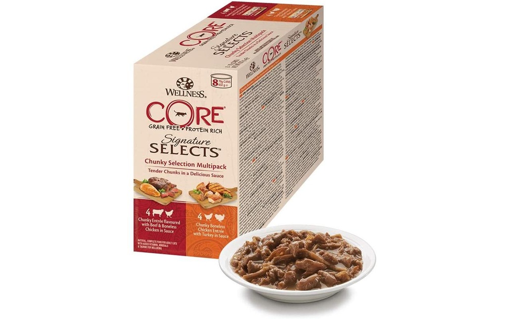 Wellness Core Alimentation humide Chunky Selection 8 x 79 g