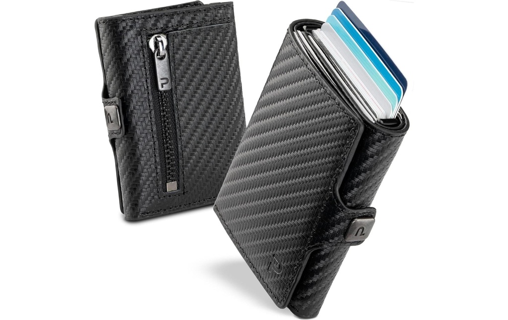 Puristo Portefeuille KLIK Classic mini porte-monnaie 14 pièces Carbon