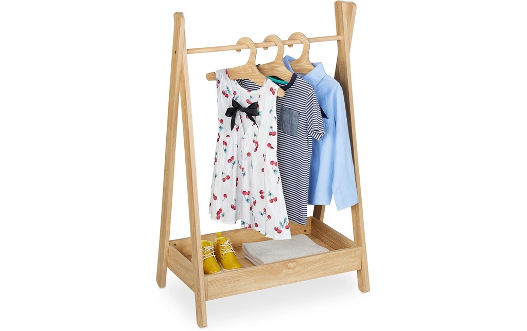 relaxdays Porte-manteaux pour enfants 64,5 x 99 cm, Brun