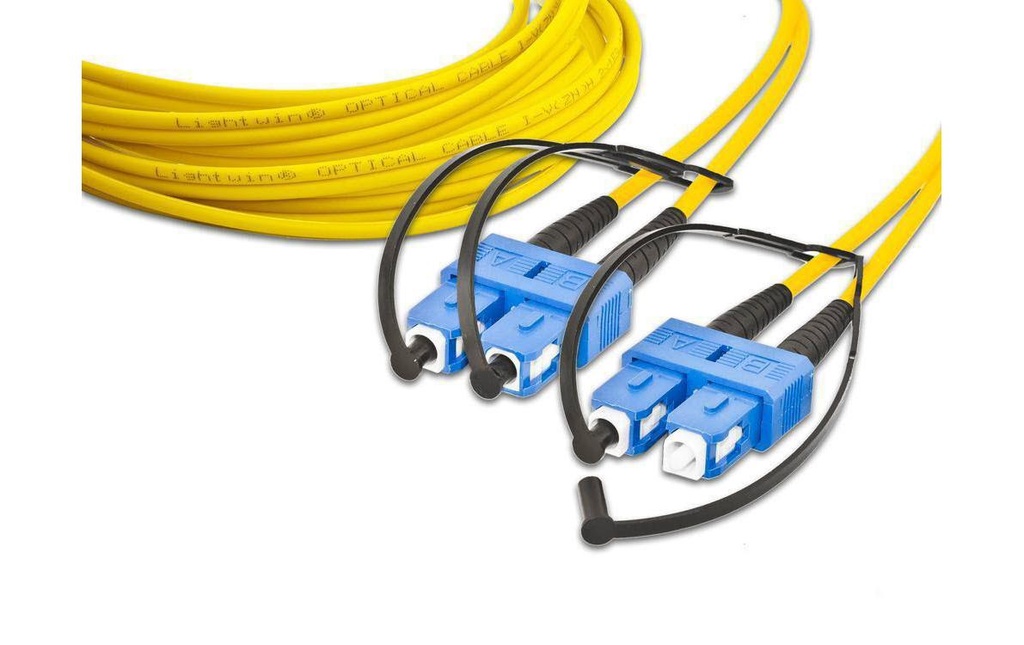 Lightwin Câble patch à fibre optique Singlemode SC – SC, OS2, Duplex, 2 m